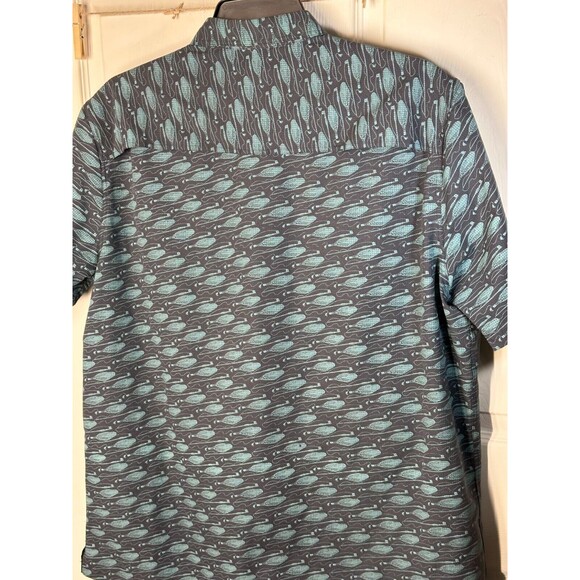 Croft and Barrow Quick Dry shirt Men's XL Fishing Pole and Net Themed Polyester - Picture 9 of 9